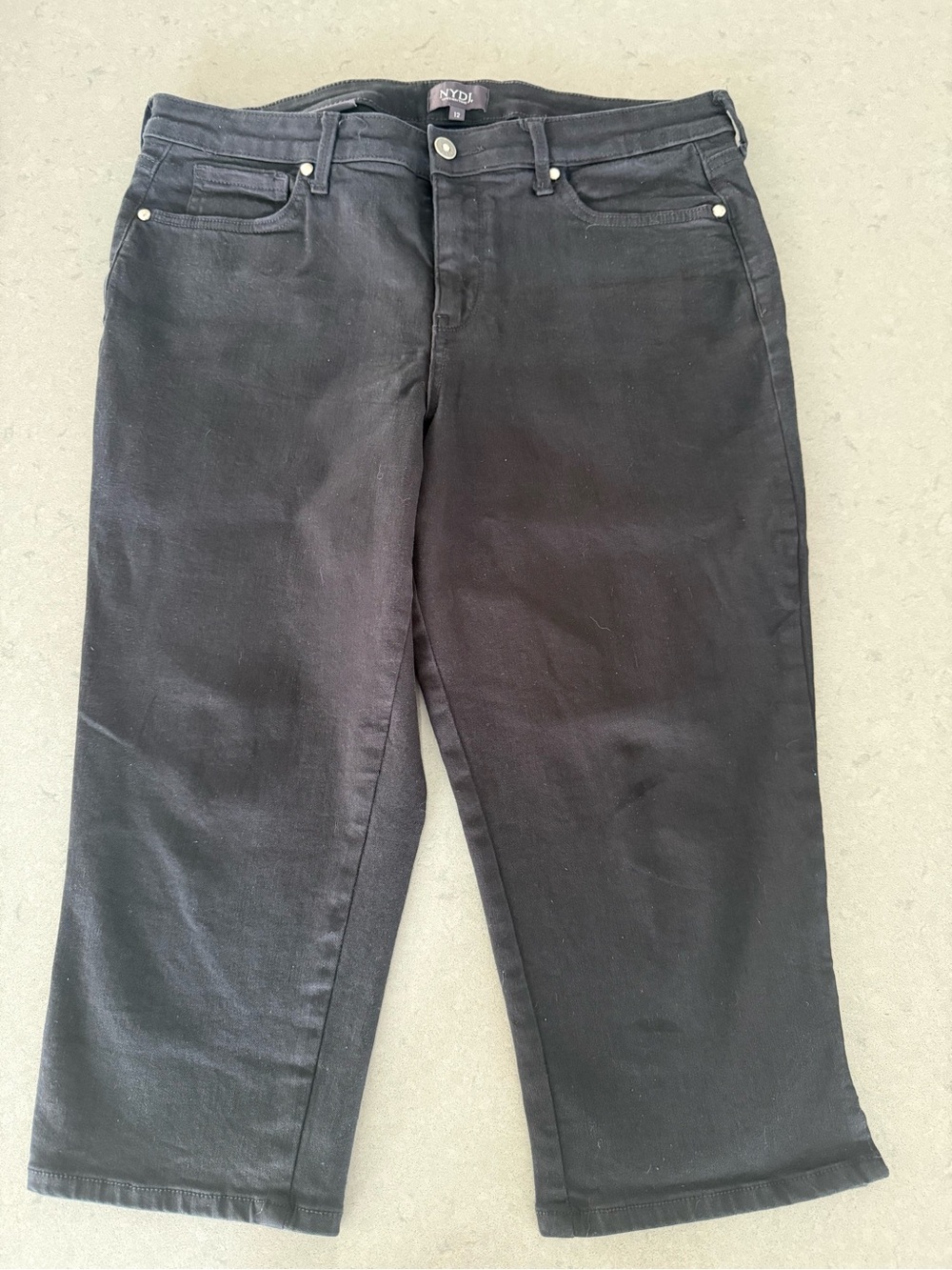 NYDJ Black Cropped Straight-Leg Women's Jeans
